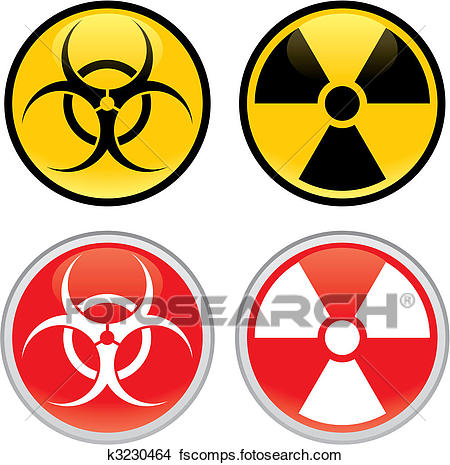 450x465 Clipart Of Biohazard And Radioactive Warning Signs K3230464