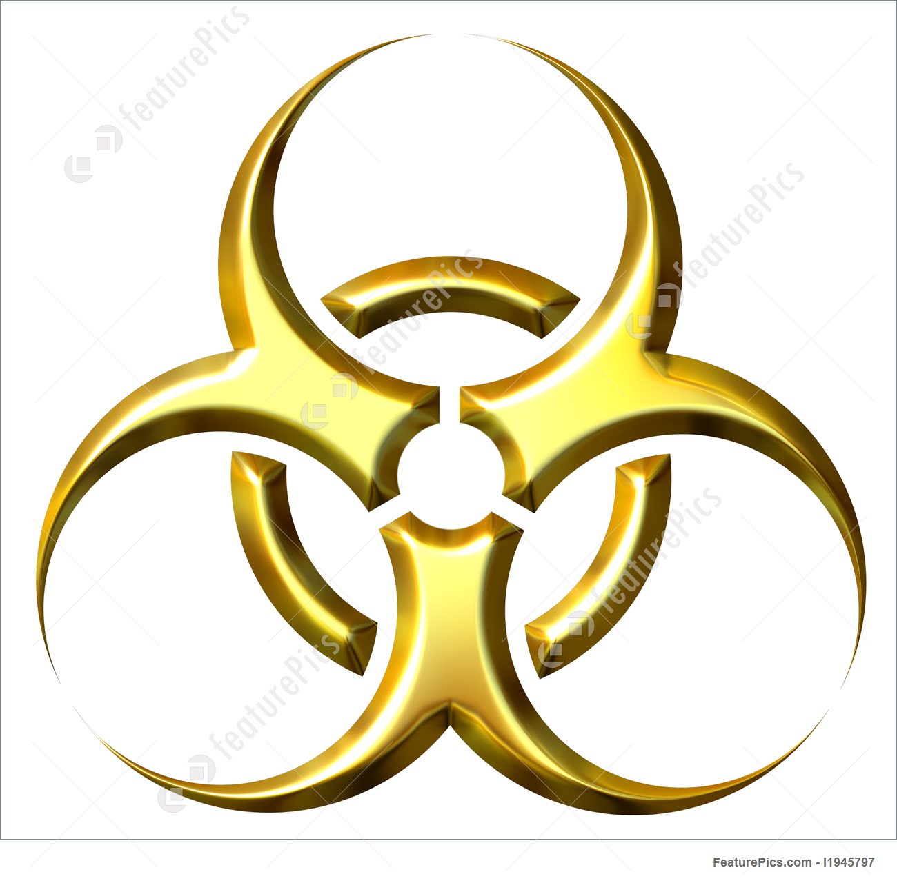 1300x1277 Illustration Of 3d Golden Biohazard Symbol