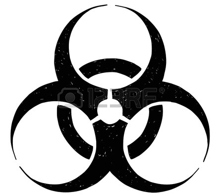 450x395 Vector Drawing Illustration Of Biohazard Symbol Sign Royalty Free