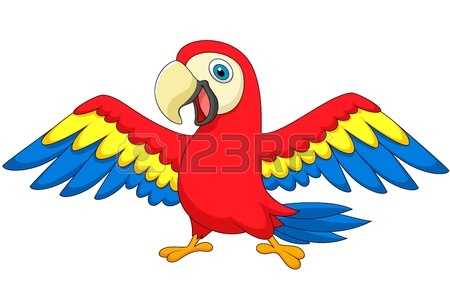 450x306 Cute Parrot Bird Cartoon Royalty Free Cliparts, Vectors, And Stock