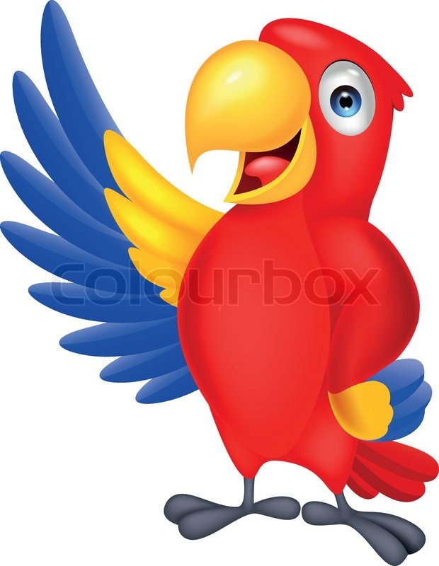 620x800 Vector Illustration Of Macaw Bird Cartoon Waving Stock Vector
