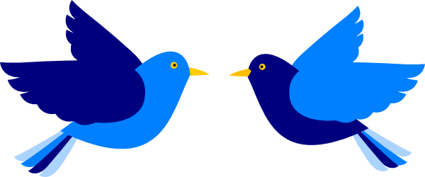 600x250 Two Blue Birds Clip Art