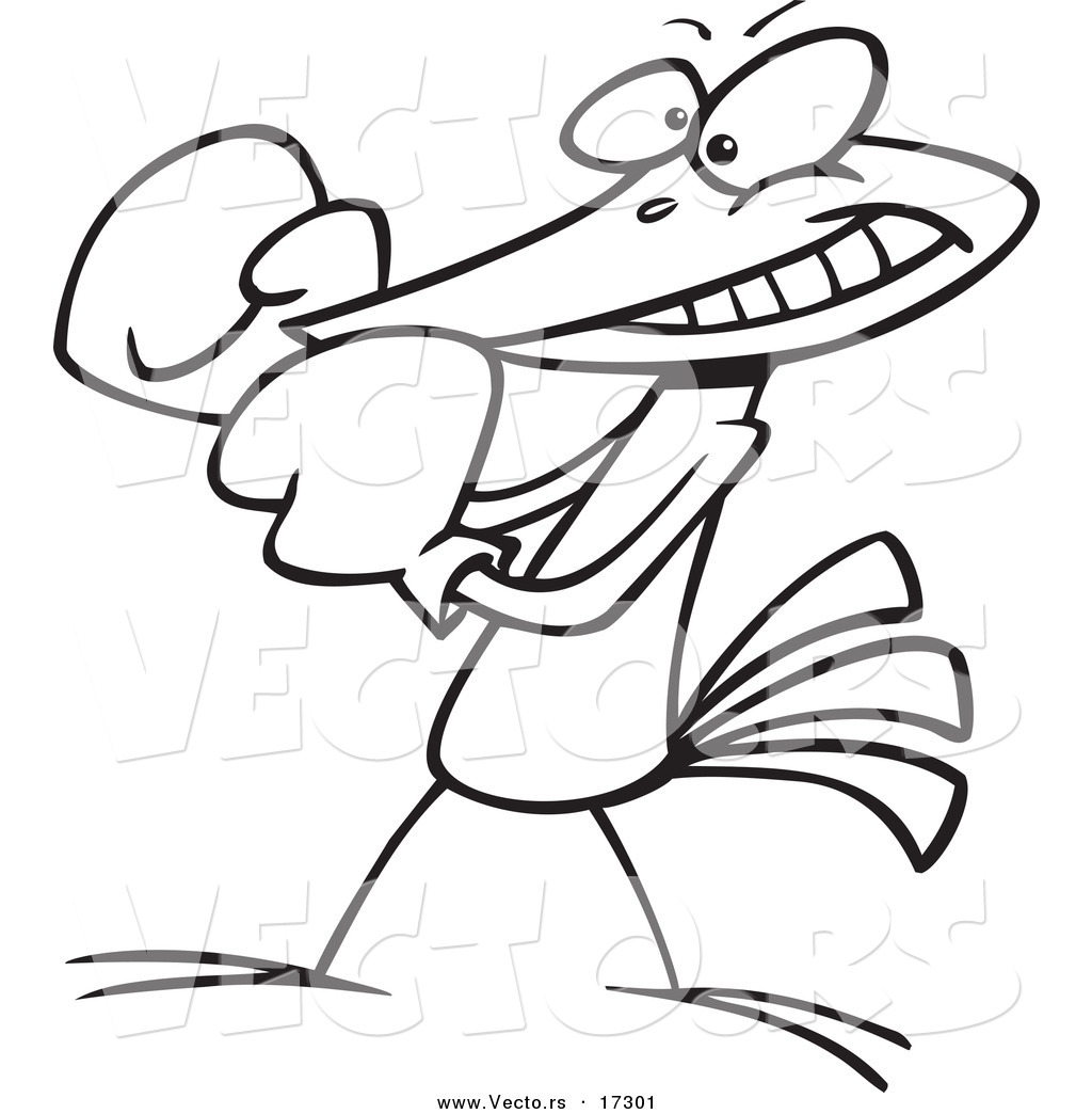 1024x1044 Vector Of A Cartoon Boxing Bird