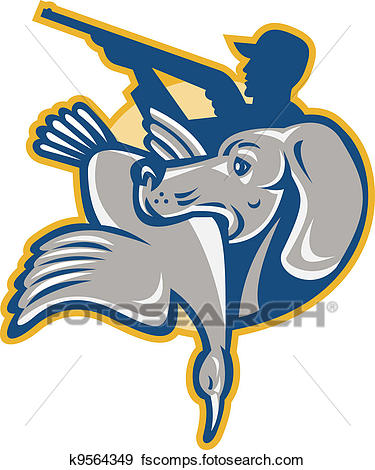 375x470 Clip Art Of Retriever Dog With Goose Bird Hunter Shooting K9564349