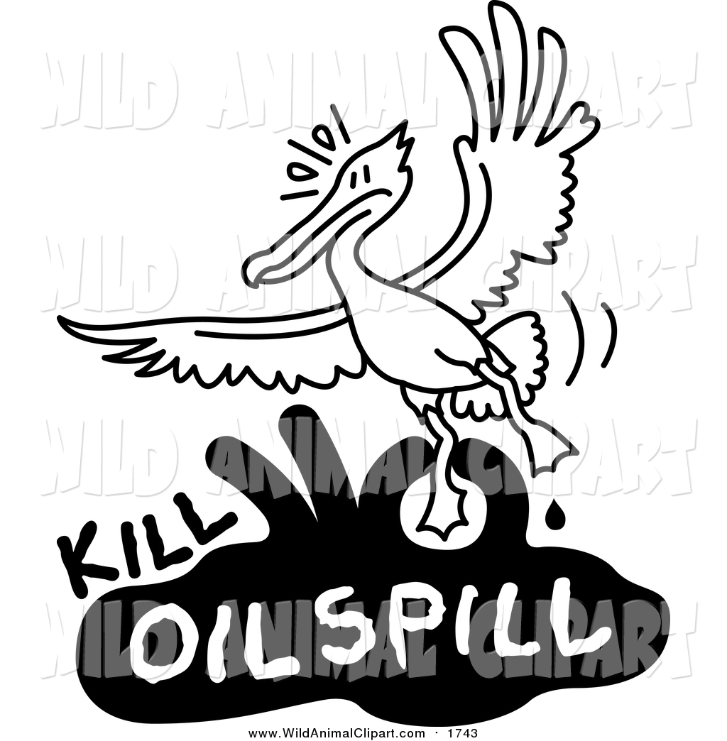 1024x1044 Clip Art Of A Black And White Bird Flying Over Kill Oil Spill Text