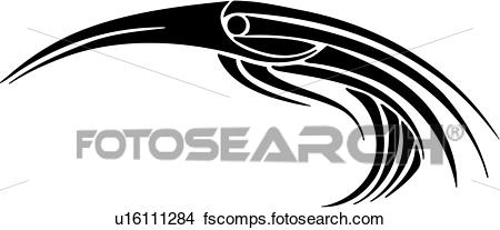 450x207 Clipart Of , Animal, Bird, Tribal, Tattoo, U16111284