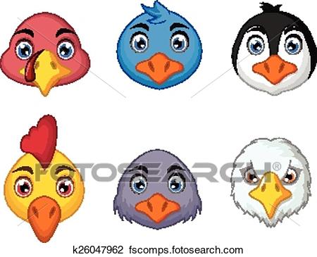 450x365 Clipart Of Bird Head Cartoon K26047962