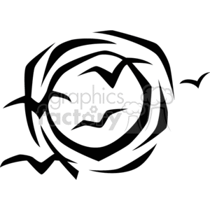 300x300 Royalty Free Distant Birds Flying Against An Abstract Sun 130217