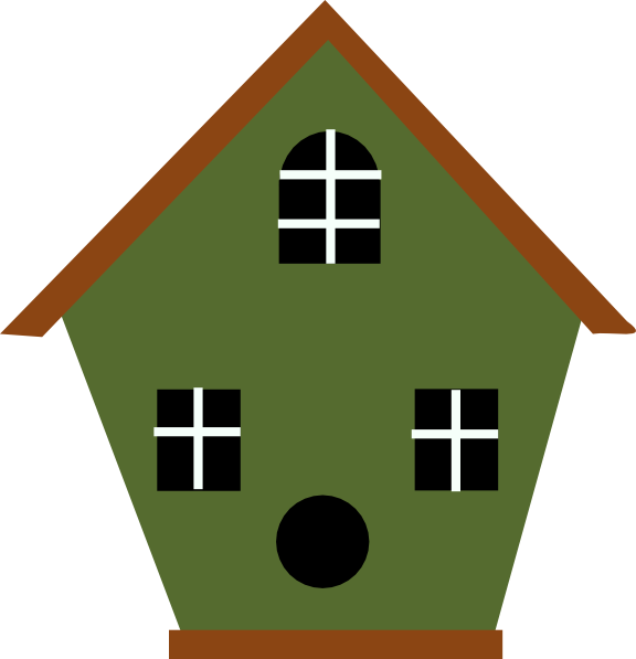 576x597 Green Bird House Clip Art