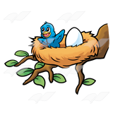 160x160 Baby Bird In Nest Clipart