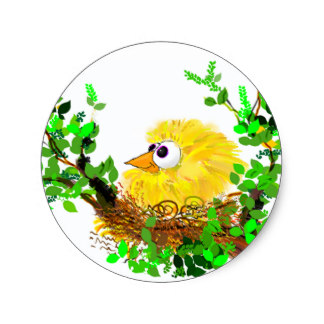324x324 Birds Nest Cartoon Stickers Zazzle
