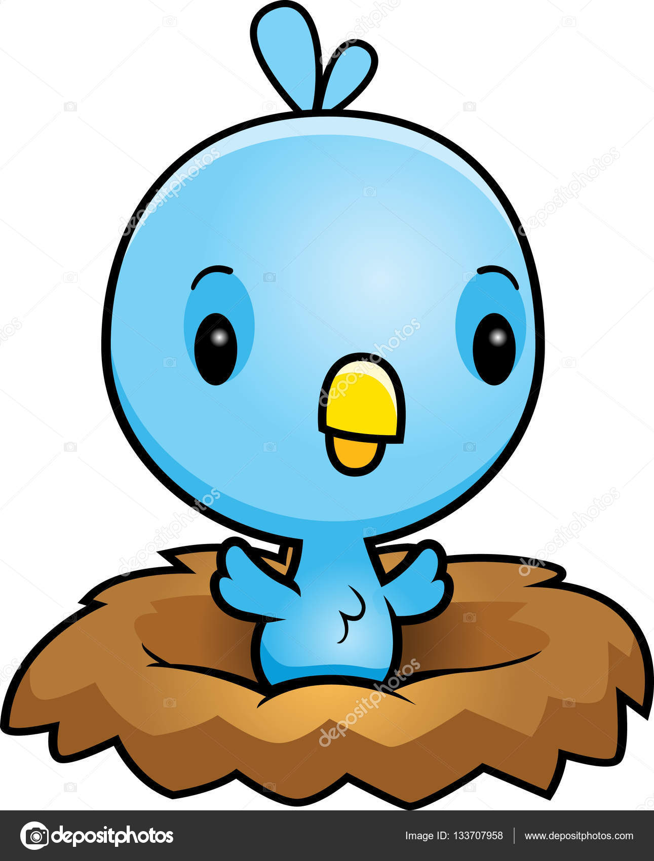 1291x1700 Cartoon Blue Bird Nest Stock Vector Cthoman