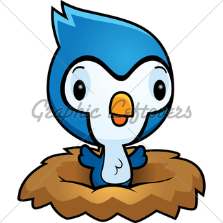 325x325 Cartoon Blue Bird Nest Gl Stock Images