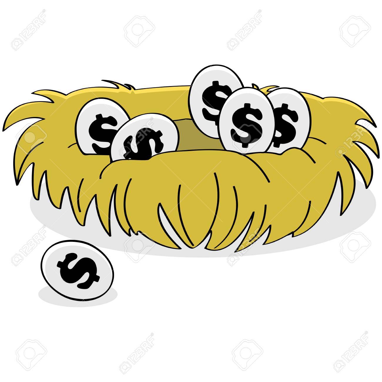 1300x1300 Cartoon Illustration Showing Eggs With Dollar Signs On Them Inside