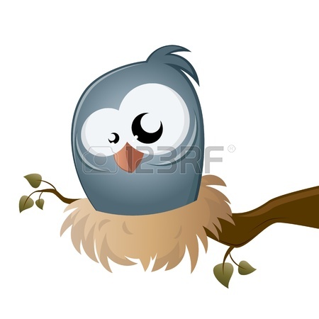 450x450 Funny Cartoon Bird Sitting In A Nest Royalty Free Cliparts