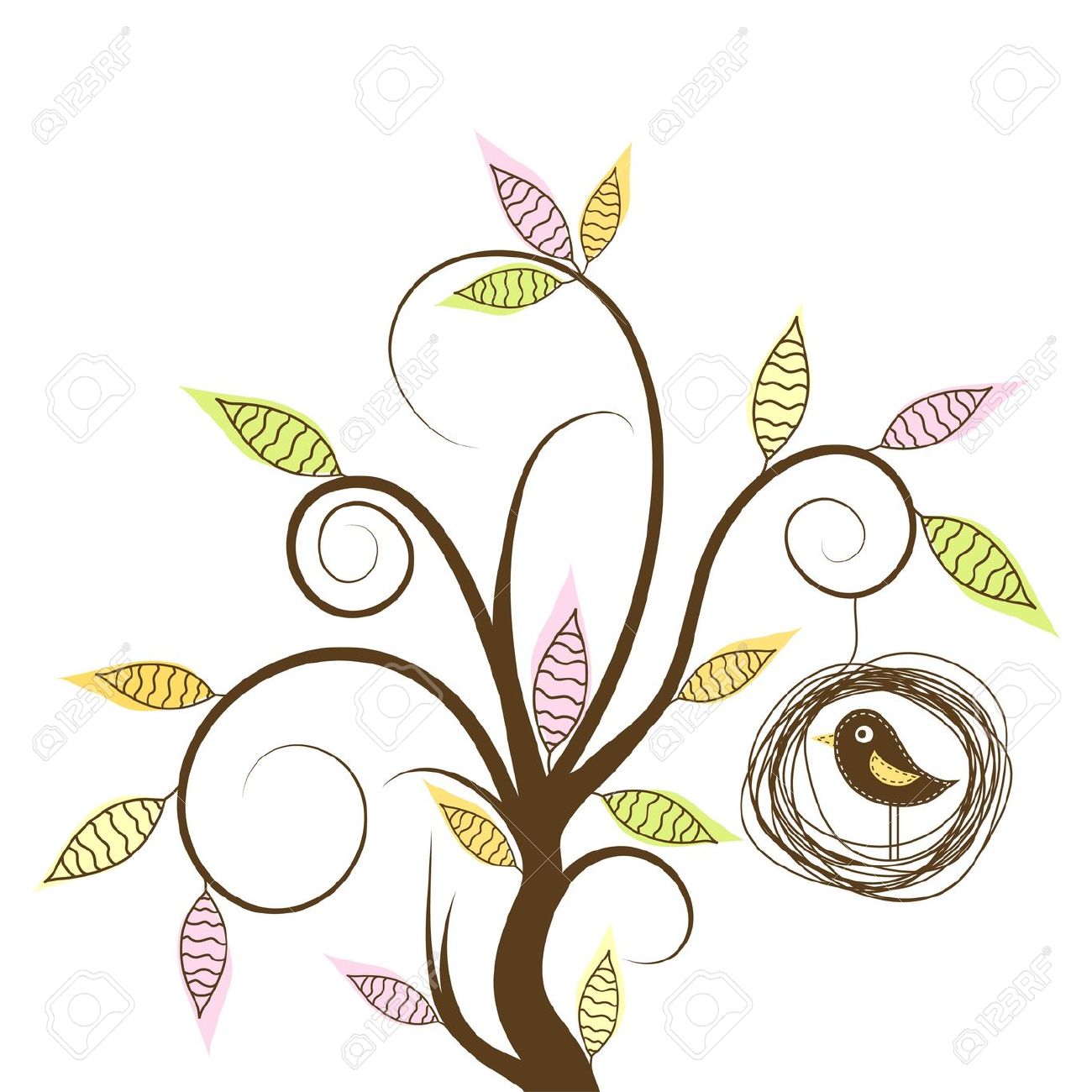 1300x1300 Bird's Nest Clipart Tree Drawing