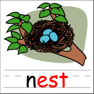 304x304 Clip Art Basic Words Est Phonics Nest Color I