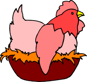 299x282 Red Chicken In A Nest Clip Art