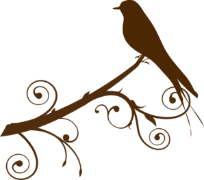 298x264 Bird On A Branch Clip Art