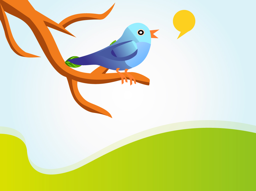 1024x765 Singing Twitter Bird Vector Vector Art Amp Graphics