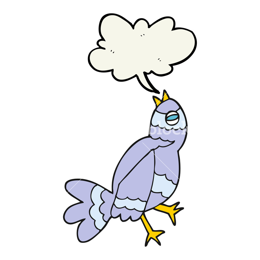 1000x1000 Freehand Drawn Cartoon Bird Singing Royalty Free Stock Image