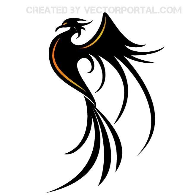 660x660 Phoenix Bird Vector Clip Art.eps, Vector Graphics
