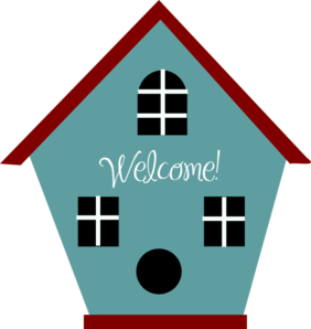 282x298 Blue And Red Bird House Clip Art