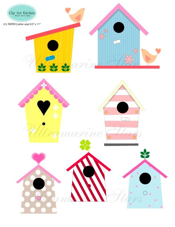 612x792 Printable Digital Clip Art Love Bird House Printables