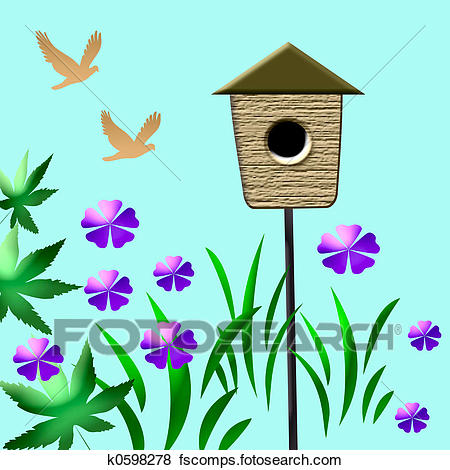 450x470 Stock Illustration Of Garden Birdhouse K0598278
