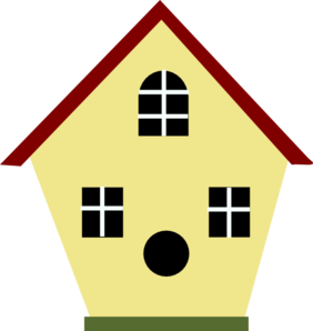 282x298 Yellow Bird House Clip Art