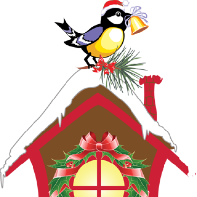 400x400 Bird House Clipart Christmas