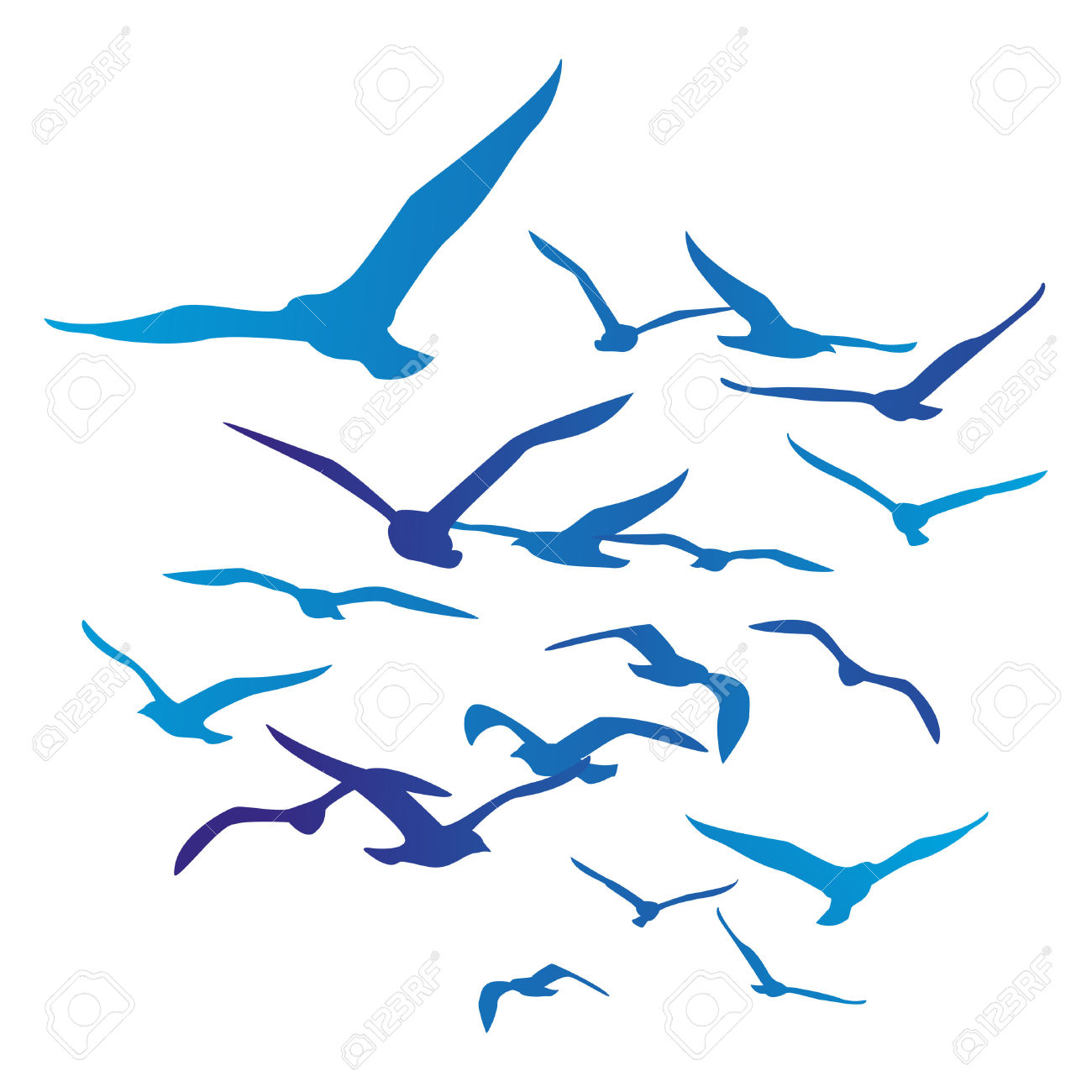 1300x1300 Flock Of Birds Clipart Seagull Flock