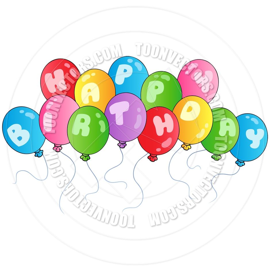 940x940 Cartoon Happy Birthday Balloons By Clairev Toon Vectors Eps