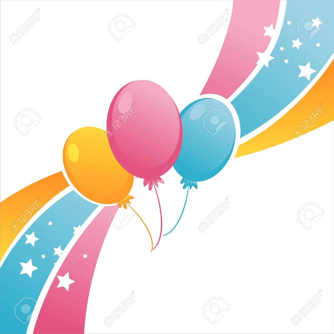 1300x1300 Colorful Birthday Balloons Background Royalty Free Cliparts