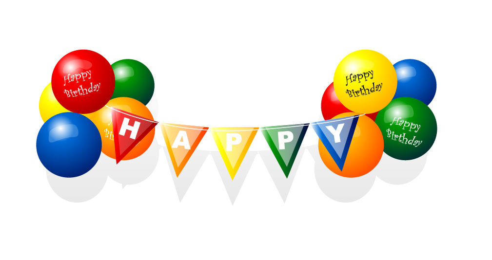 1009x534 Happy Birthday Balloon Vector Free Vector 4vector
