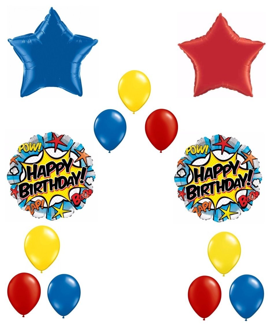 938x1133 Superhero Comic Happy Birthday Balloon Decoration Kit