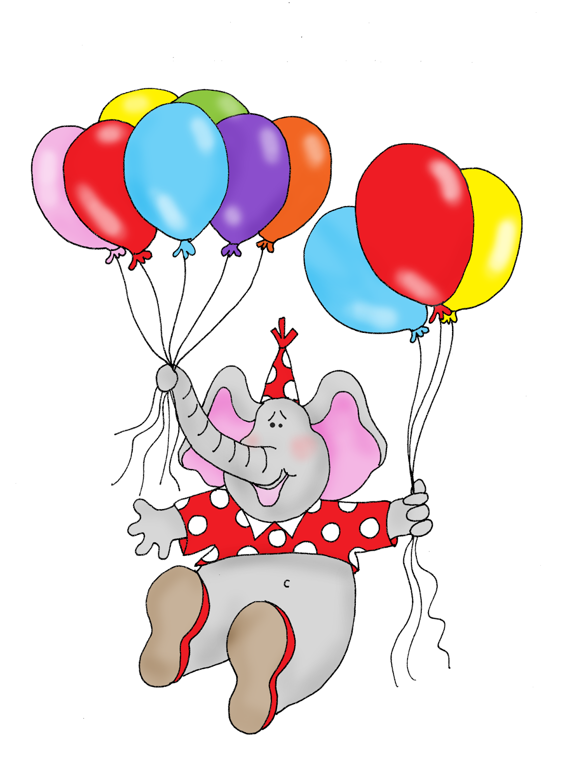 1176x1600 Free Dearie Dolls Digi Stamps Birthday Balloon Elephant