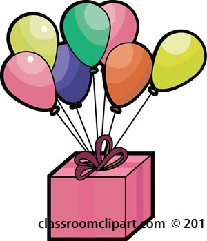 300x350 Birthday Clipart Balloons On Birthday Present