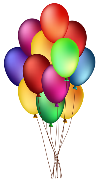 329x600 Bunch Of Colorful Balloons Png Clip Art Image Wishing You A Hbd