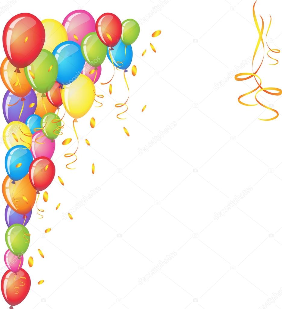936x1024 3d Realistic Colorful Bunch Of Happy Birthday Balloons Vector