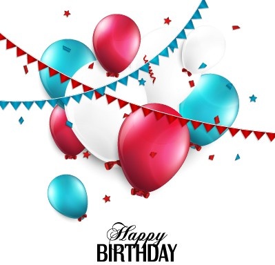 399x384 Creative Happy Birthday Background With Balloon Vector Free Vector