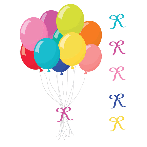 580x581 Cute Birthday Bundle With Animals, Bunting Banners Amp Balloons