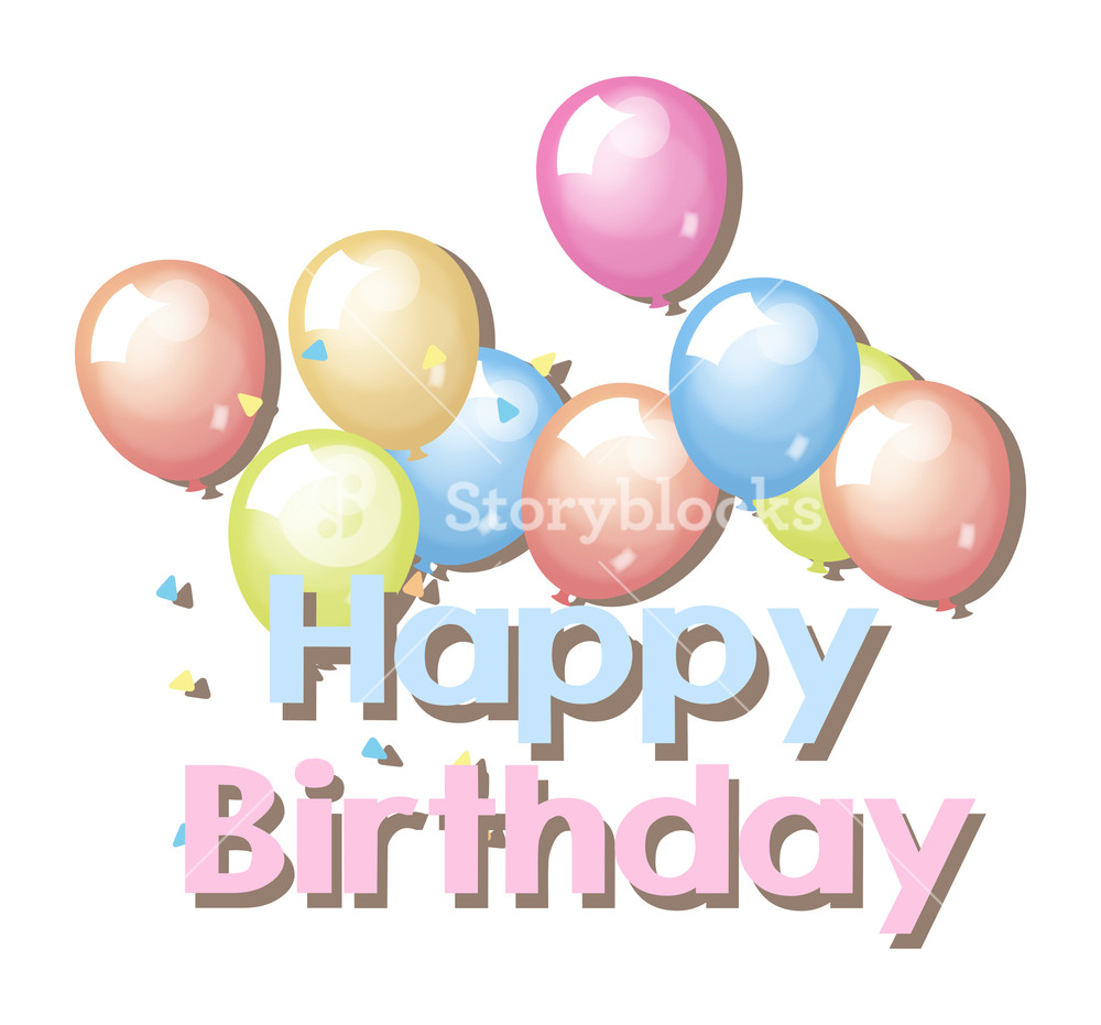 1000x931 Vintage Birthday Balloons Background Royalty Free Stock Image