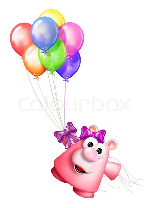 584x800 Whimsical Teddy Bear And Birthday Balloons Stock Photo Colourbox