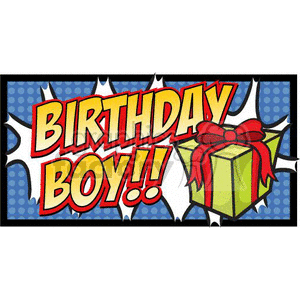 300x300 Royalty Free Birthday Boy Banner 382437 Vector Clip Art Image