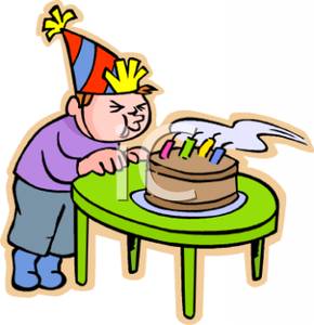 290x300 Art Image The Birthday Boy Blowing Out A Birthday Cake