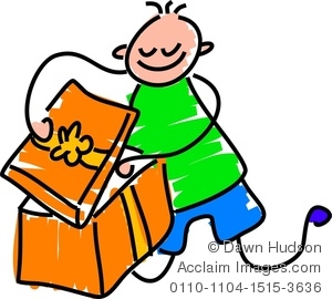 300x270 Art Picture Of A Boy Opening A Birthday Gift