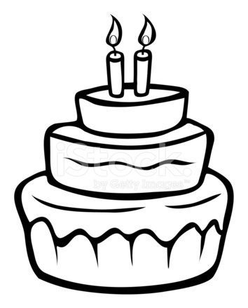 354x439 Birthday Cake Outline Stock Vector