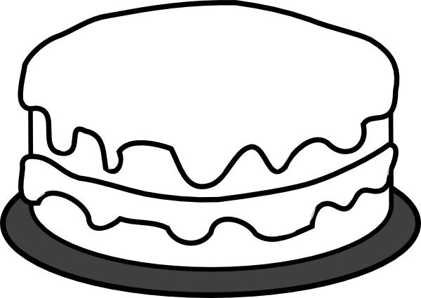 600x425 Birthday Cake Clipart Black And White Nice Clip Art