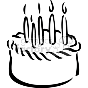 300x300 Royalty Free Birthday Cake Outline 383048 Vector Clip Art Image